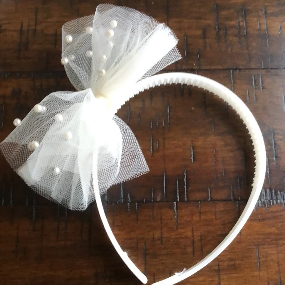 Cream Headbands with Pearls